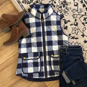 Artisan NY buffalo check zip vest S
